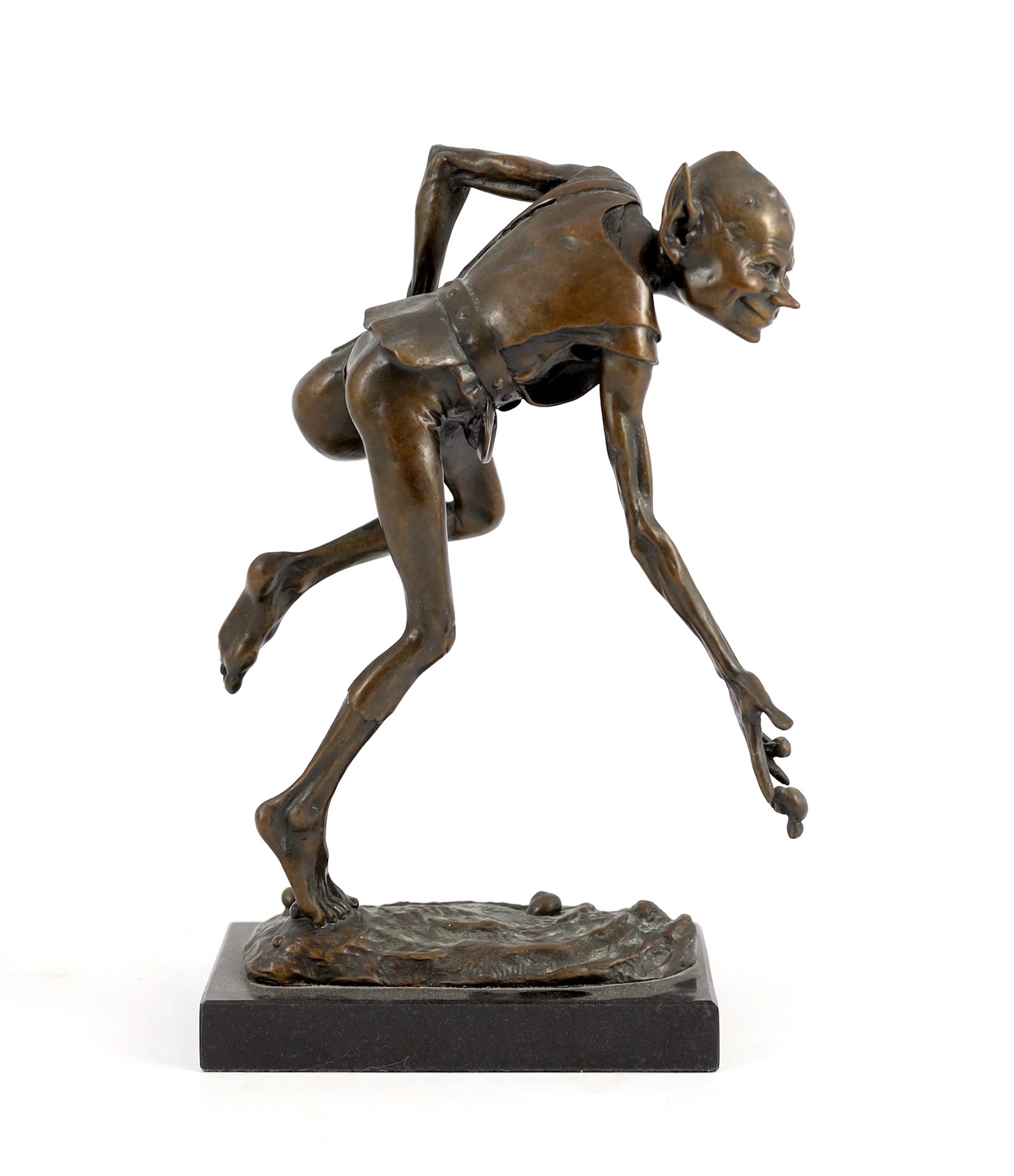 David Goode (British, b.1966). A bronze figure ‘Snailmaker’, height 27cm